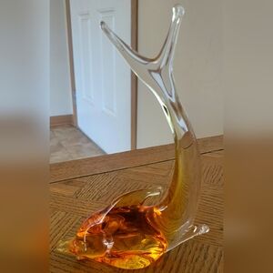 Vintage Murano Yellow Glass Fish